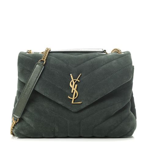 SAINT LAURENT Suede Calfskin Y Quilted Monogram Small 